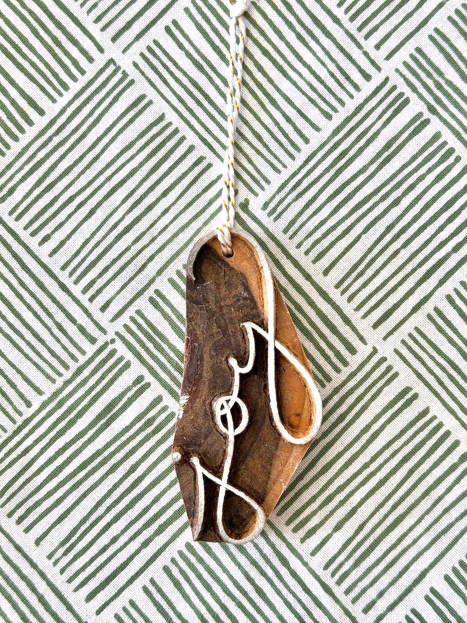 Hand-Carved Wooden Holiday Ornament - Joy - The Mended Company