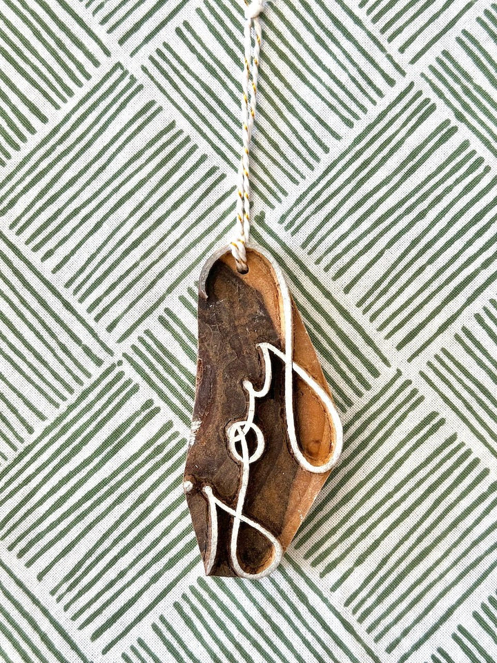 Hand-Carved Wooden Holiday Ornament - Joy - The Mended Company