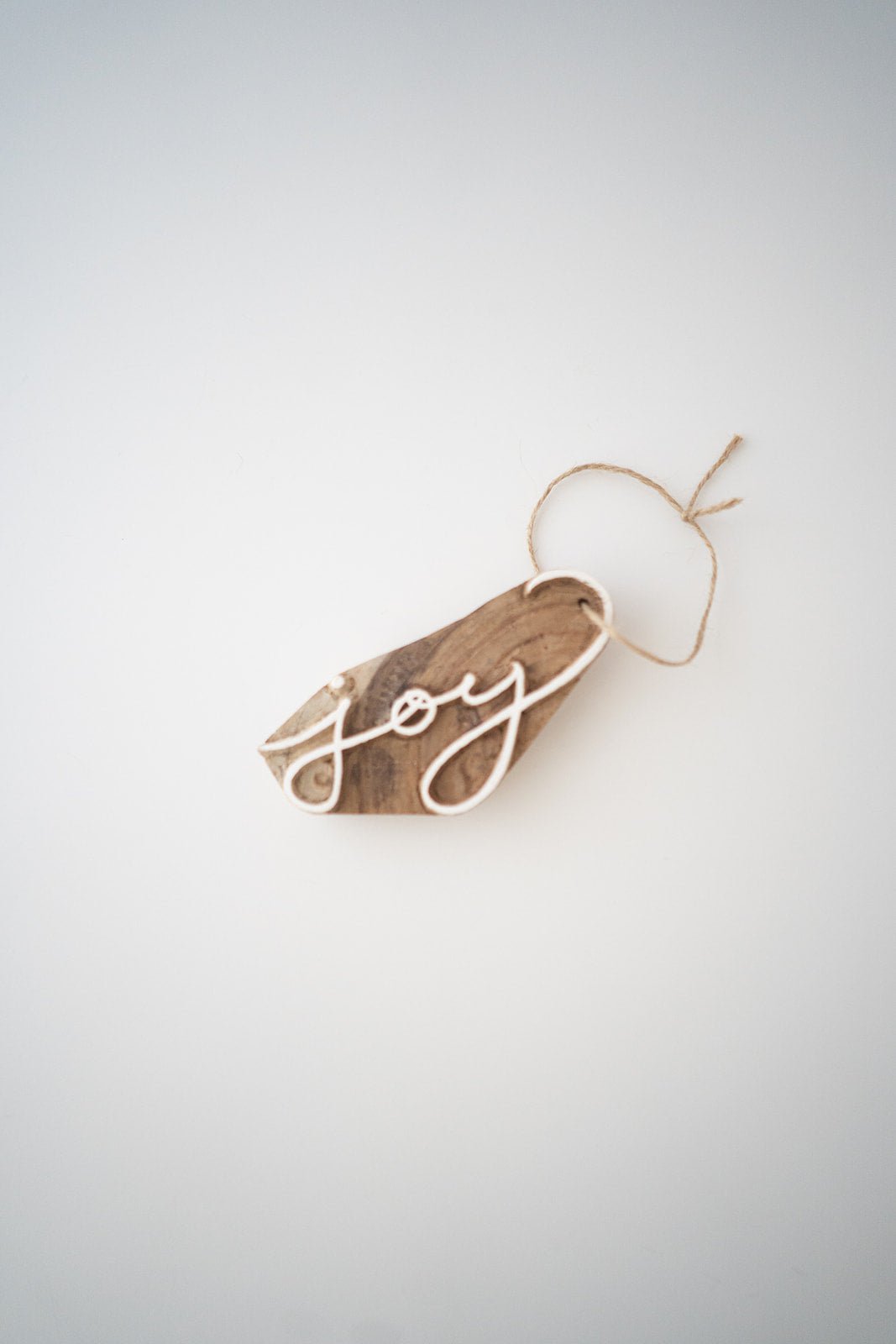 Hand-Carved Wooden Holiday Ornament - Joy - The Mended Company