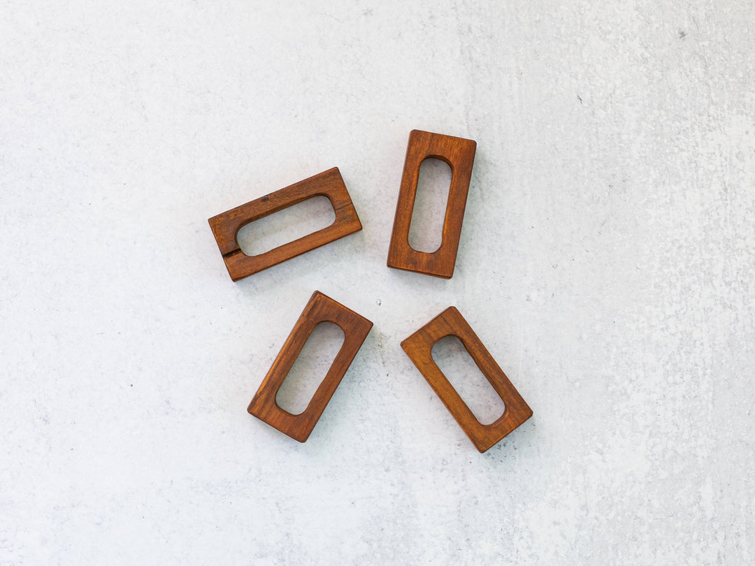 Hand - Carved Wooden Napkin Holders (Set of 4) - Rectangle - The Mended Company