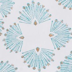 MENDED Alex Long Shirtdress Turquoise Peacock Print - The Mended Company