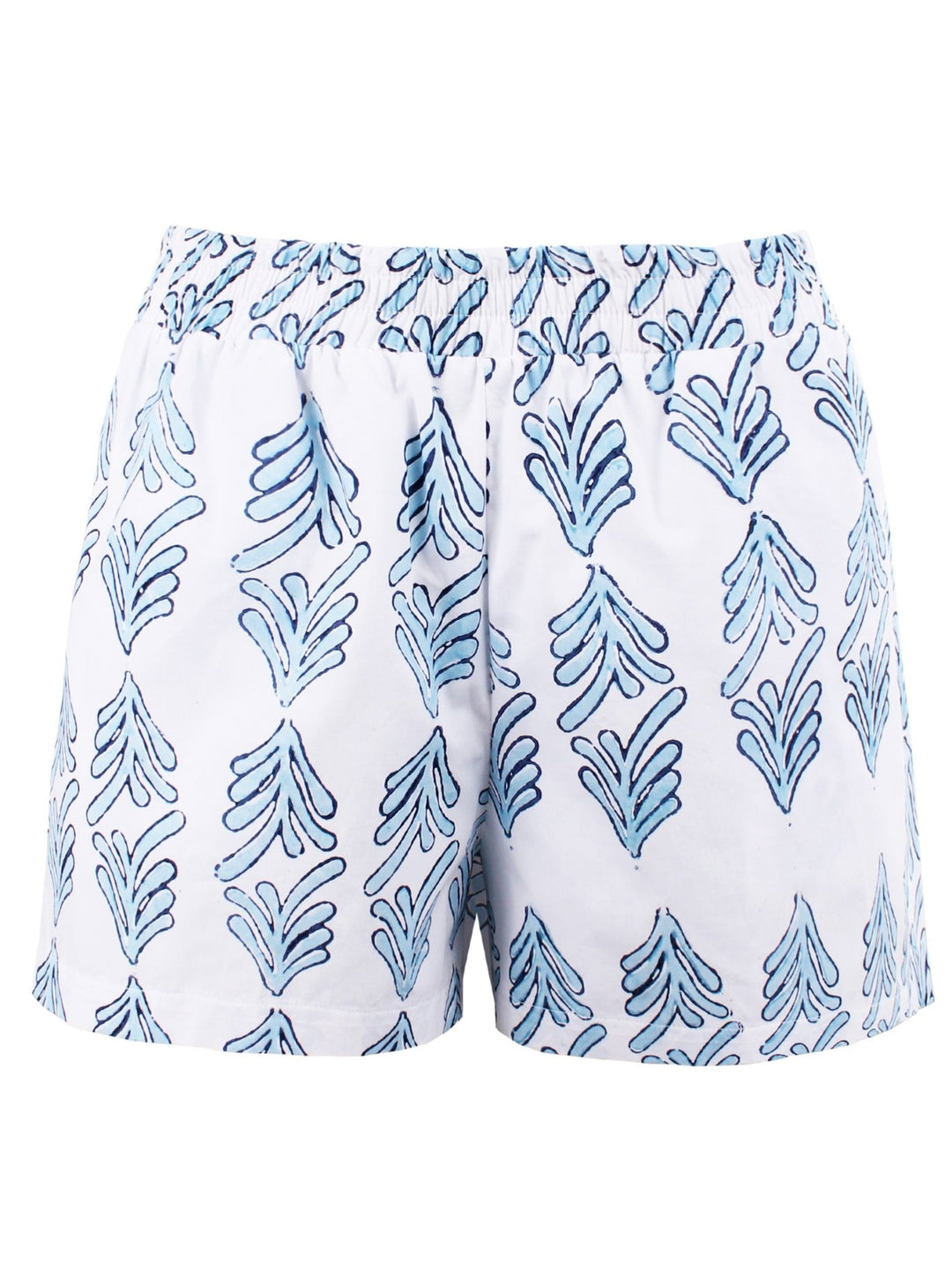 MENDED Seaside Short Blue Palmetto Print - The Mended Company