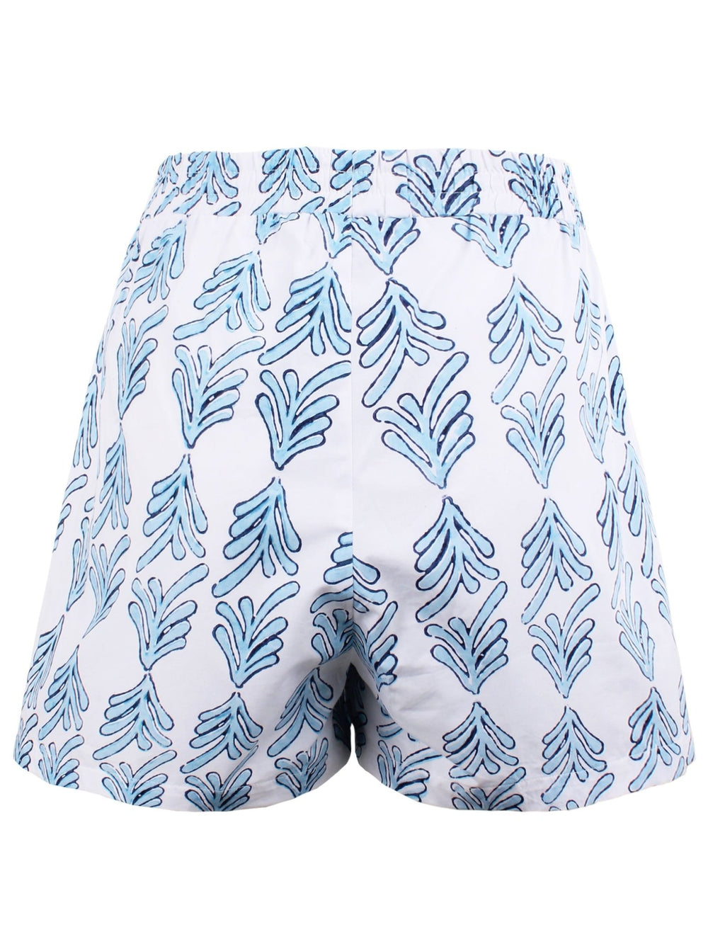 MENDED Seaside Short Blue Palmetto Print - The Mended Company