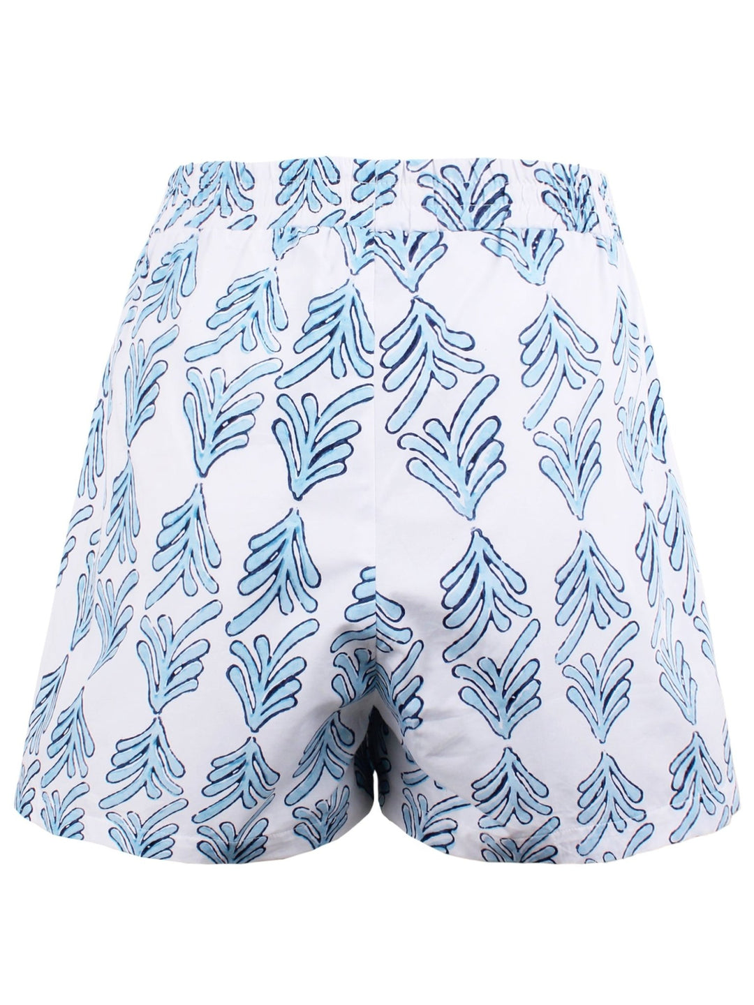 MENDED Seaside Short Blue Palmetto Print - The Mended Company