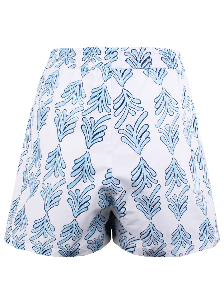 MENDED Seaside Short Blue Palmetto Print - The Mended Company