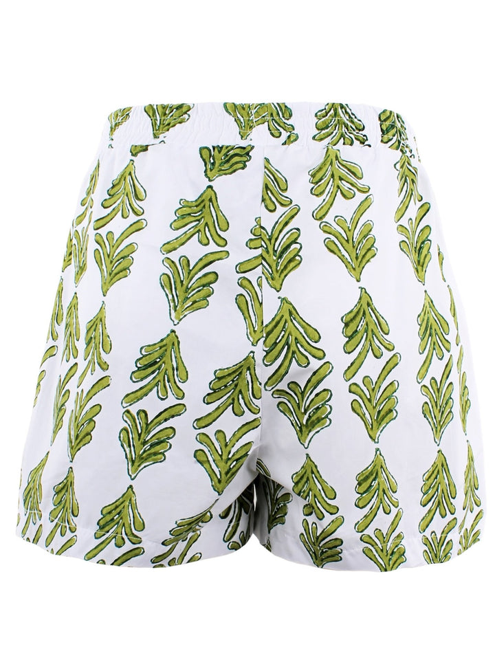MENDED Seaside Short Green Palmetto Print - The Mended Company