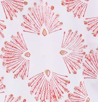 MENDED Alex Long Shirtdress Coral Peacock Print