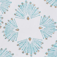 MENDED Jenny Top Turquoise Peacock Print