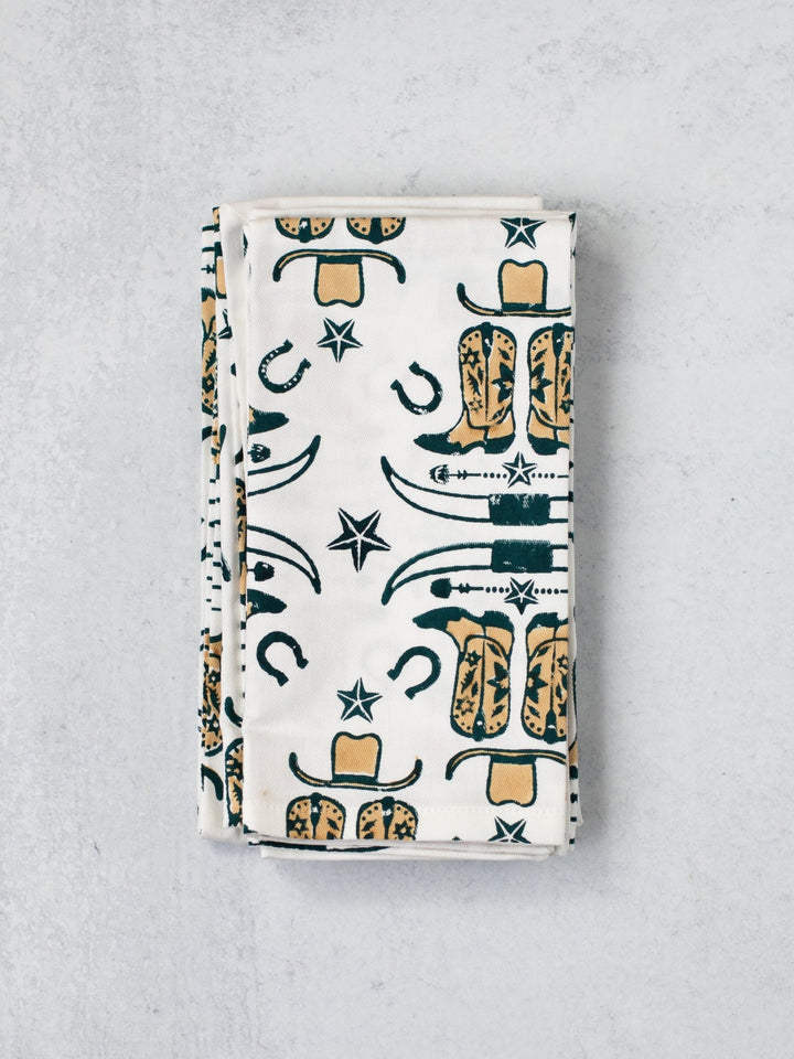 Organic Ivory Napkins (set of 4) - Cowgirl, Midnight - The Mended Company