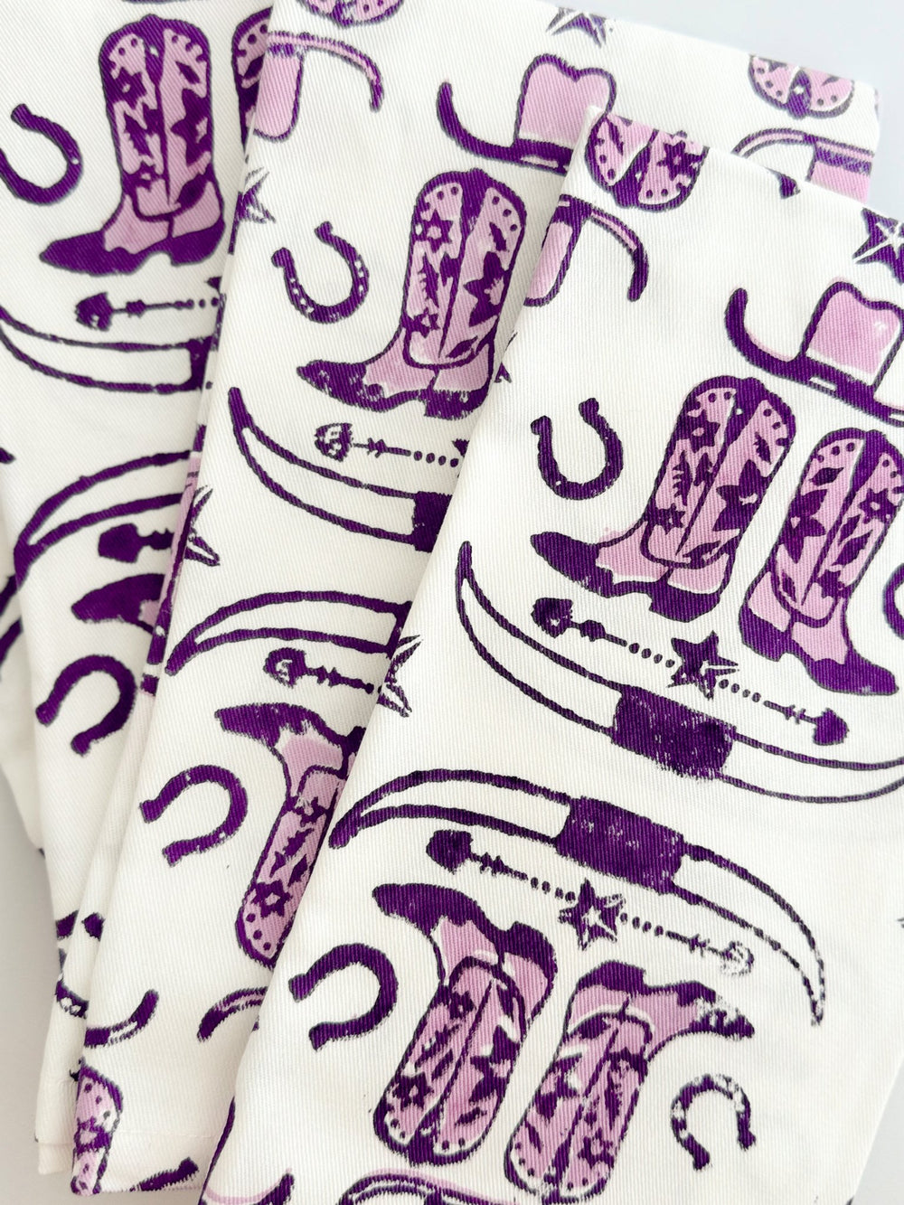 Organic Ivory Napkins (set of 4) - Cowgirl, Purple - The Mended Company