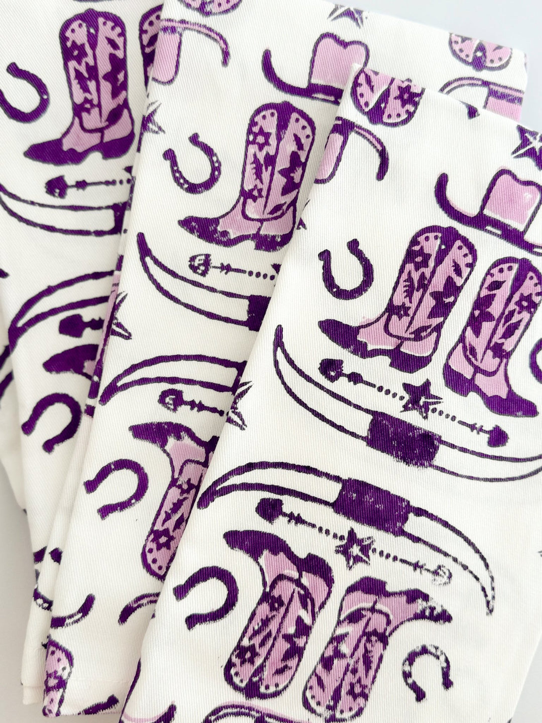 Organic Ivory Napkins (set of 4) - Cowgirl, Purple - The Mended Company