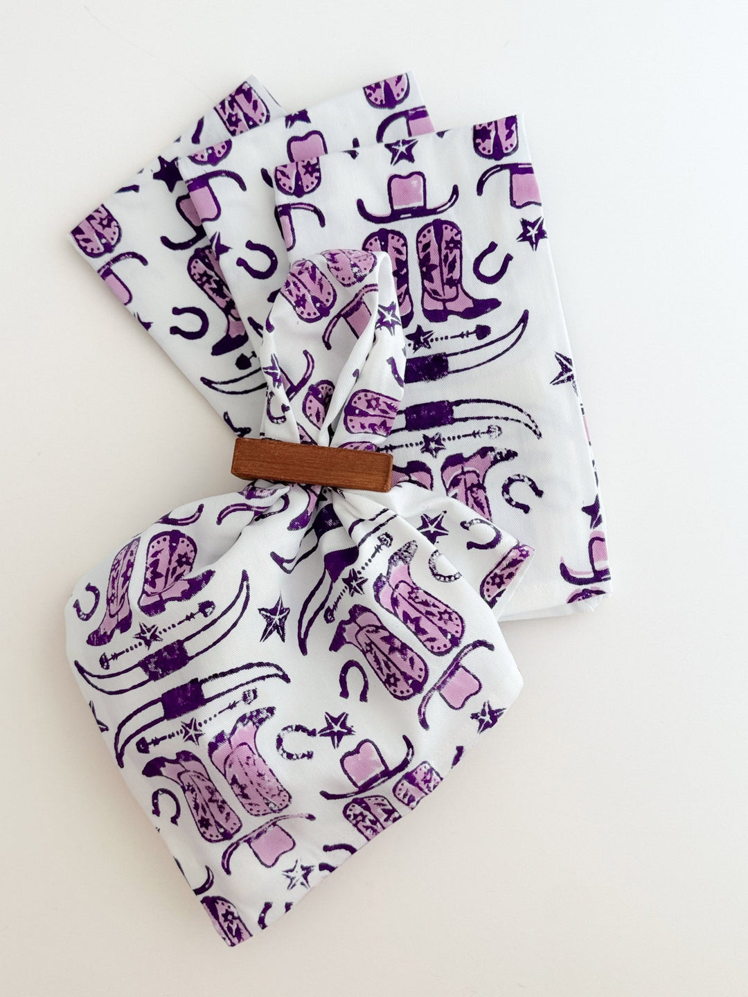 Organic Ivory Napkins (set of 4) - Cowgirl, Purple - The Mended Company