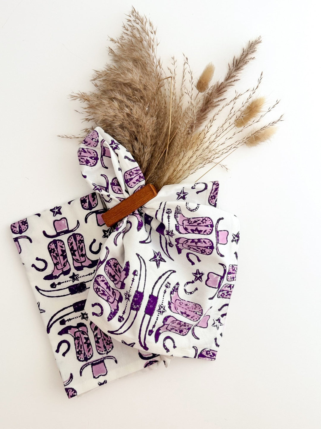 Organic Ivory Napkins (set of 4) - Cowgirl, Purple - The Mended Company