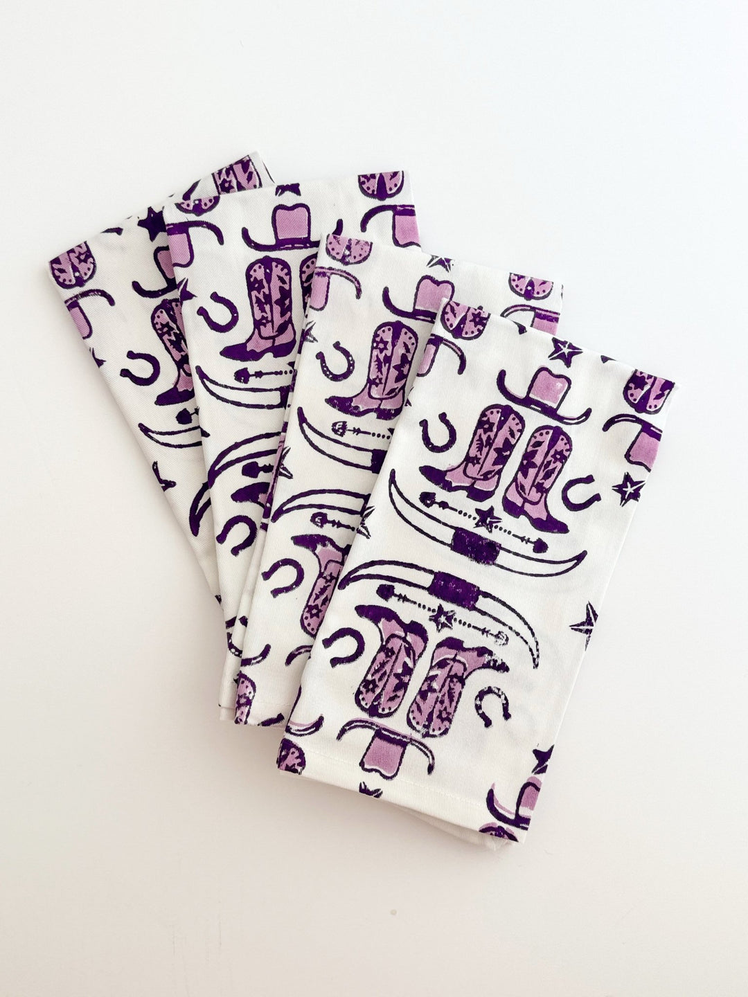 Organic Ivory Napkins (set of 4) - Cowgirl, Purple - The Mended Company