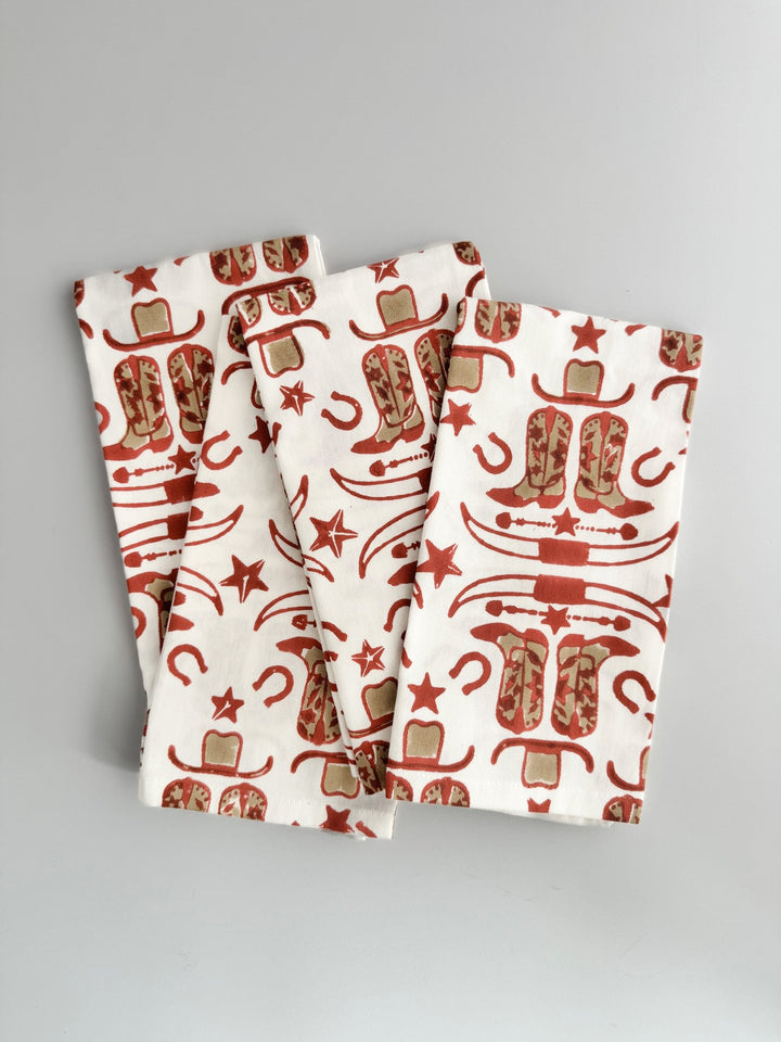 Organic Ivory Napkins (set of 4) - Cowgirl, Terracotta - The Mended Company