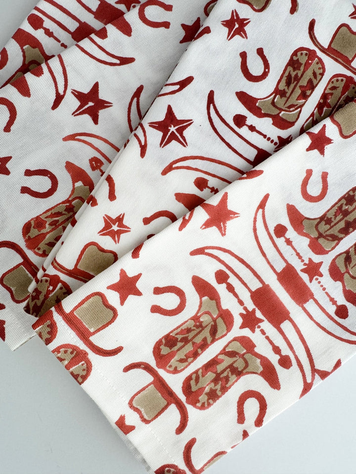Organic Ivory Napkins (set of 4) - Cowgirl, Terracotta - The Mended Company