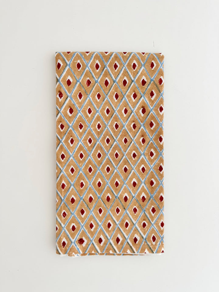 Organic Ivory Napkins (set of 4) - Ikat, Chai - The Mended Company