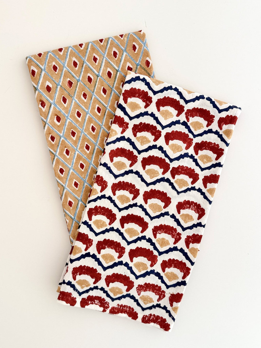 Organic Ivory Napkins (set of 4) - Ikat, Chai - The Mended Company