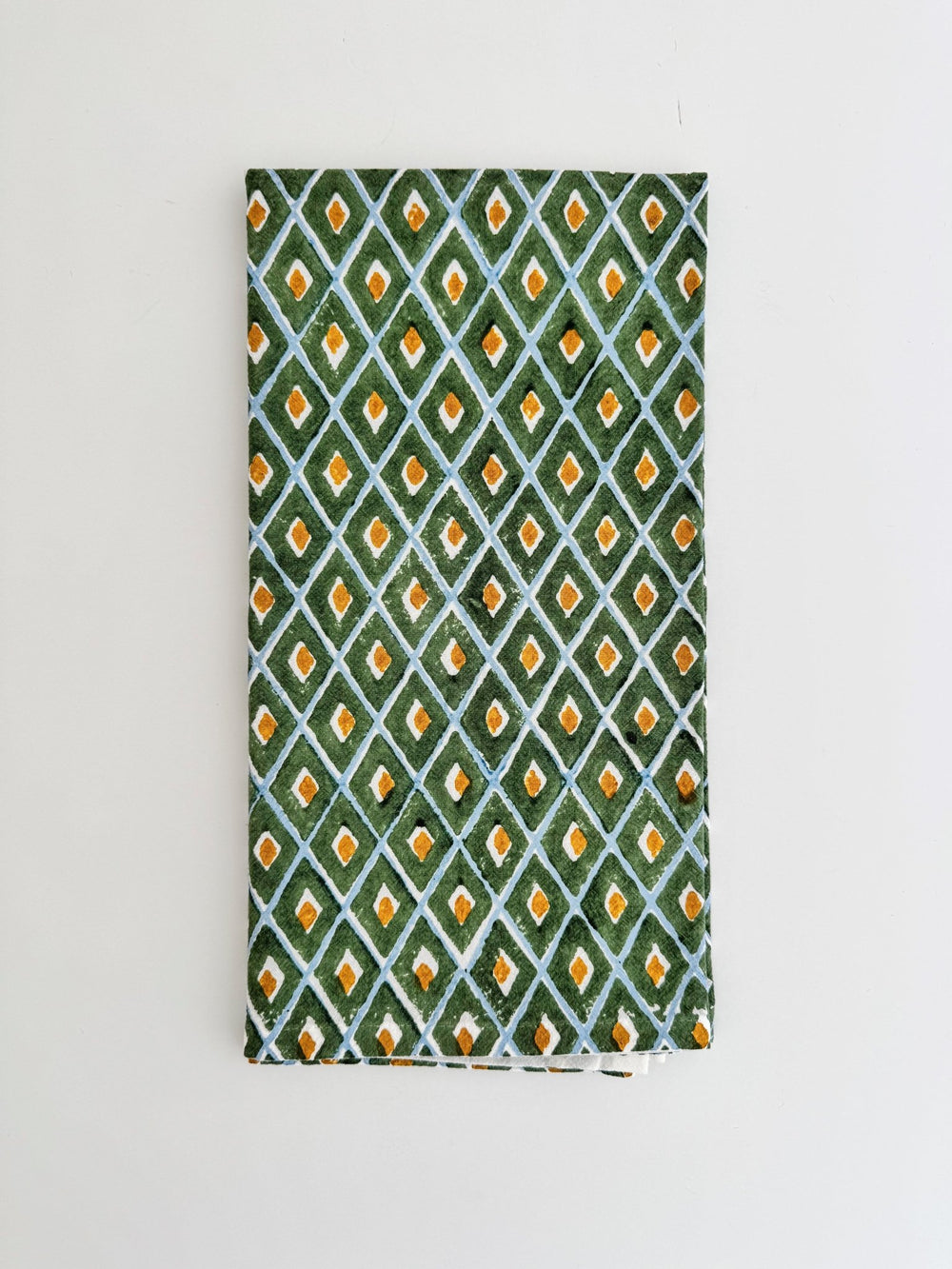Organic Ivory Napkins (set of 4) - Ikat, Sage - The Mended Company