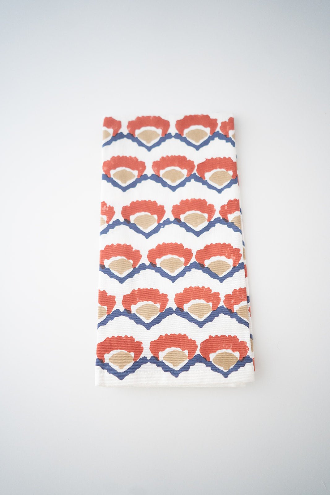 Organic Ivory Napkins (set of 4) - Modern Poppy, Terracotta - The Mended Company