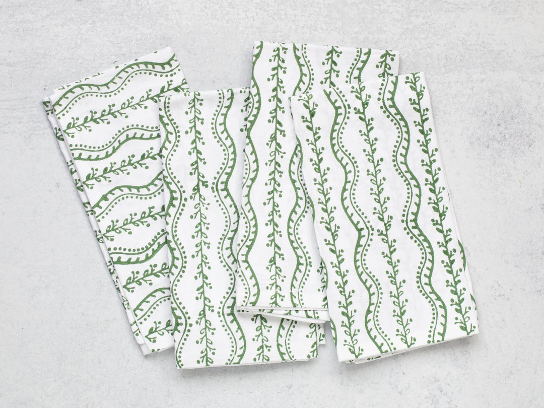 Organic Napkins (set of 4) - Abigail, Sage - The Mended Company