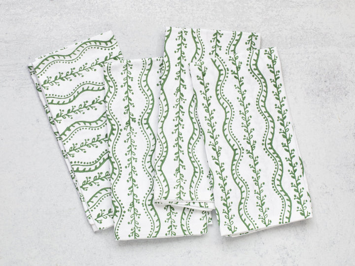 Organic Napkins (set of 4) - Abigail, Sage - The Mended Company
