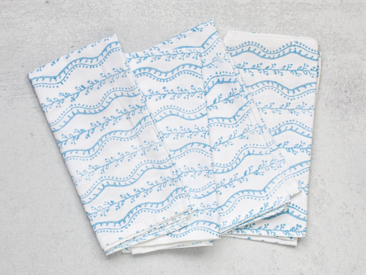 Organic Napkins (set of 4) - Abigail, Uniform Blue - The Mended Company