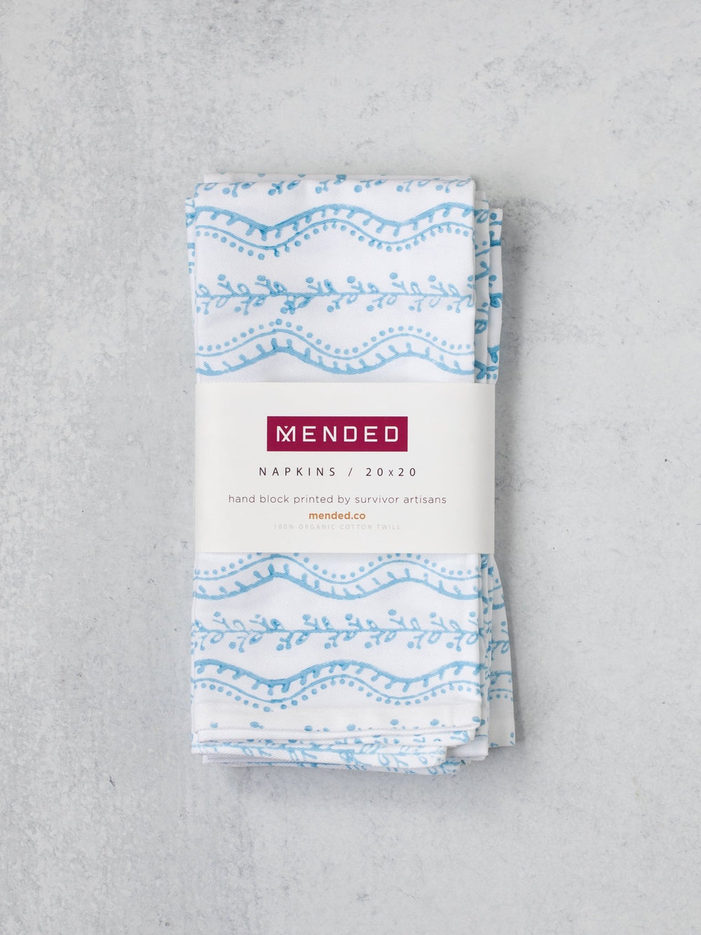 Organic Napkins (set of 4) - Abigail, Uniform Blue - The Mended Company