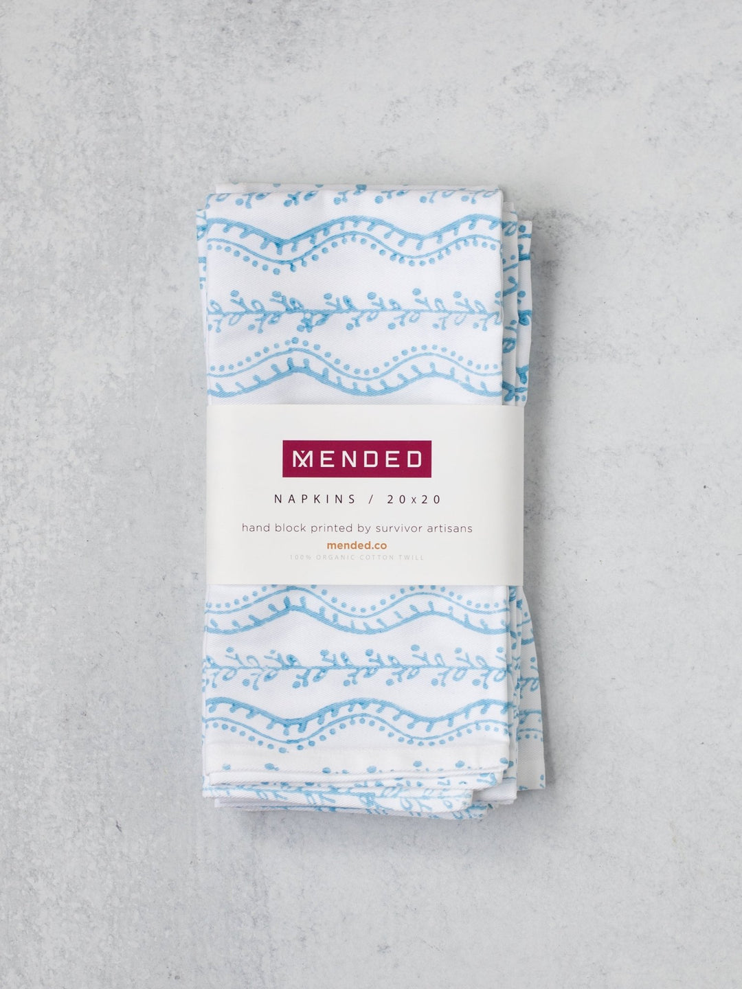 Organic Napkins (set of 4) - Abigail, Uniform Blue - The Mended Company