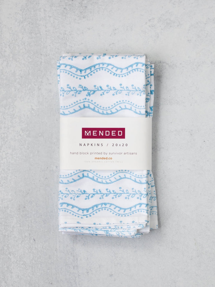 Organic Napkins (set of 4) - Abigail, Uniform Blue - The Mended Company