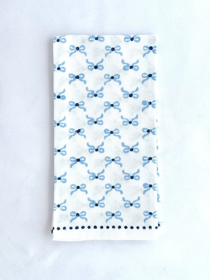 Organic Napkins (set of 4) - Bows - Uniform Blue &amp; Navy - The Mended Company