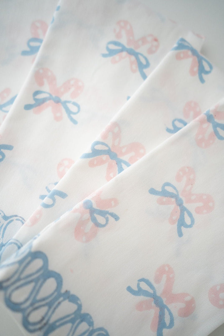 Organic Napkins (set of 4) - Candy Cane (small), Rose - The Mended Company