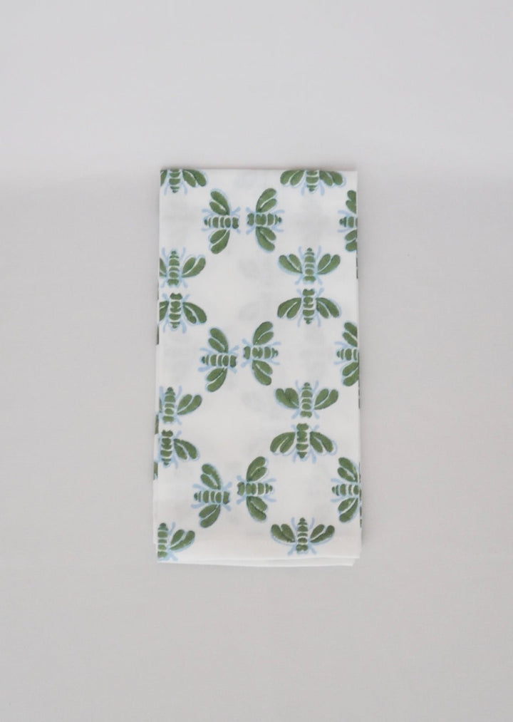 Organic Napkins (set of 4) - Honeybee - Uniform Blue &amp; Sage - The Mended Company