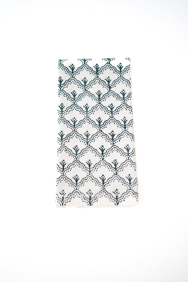 Organic Napkins (set of 4) - Jaipur, Midnight - The Mended Company