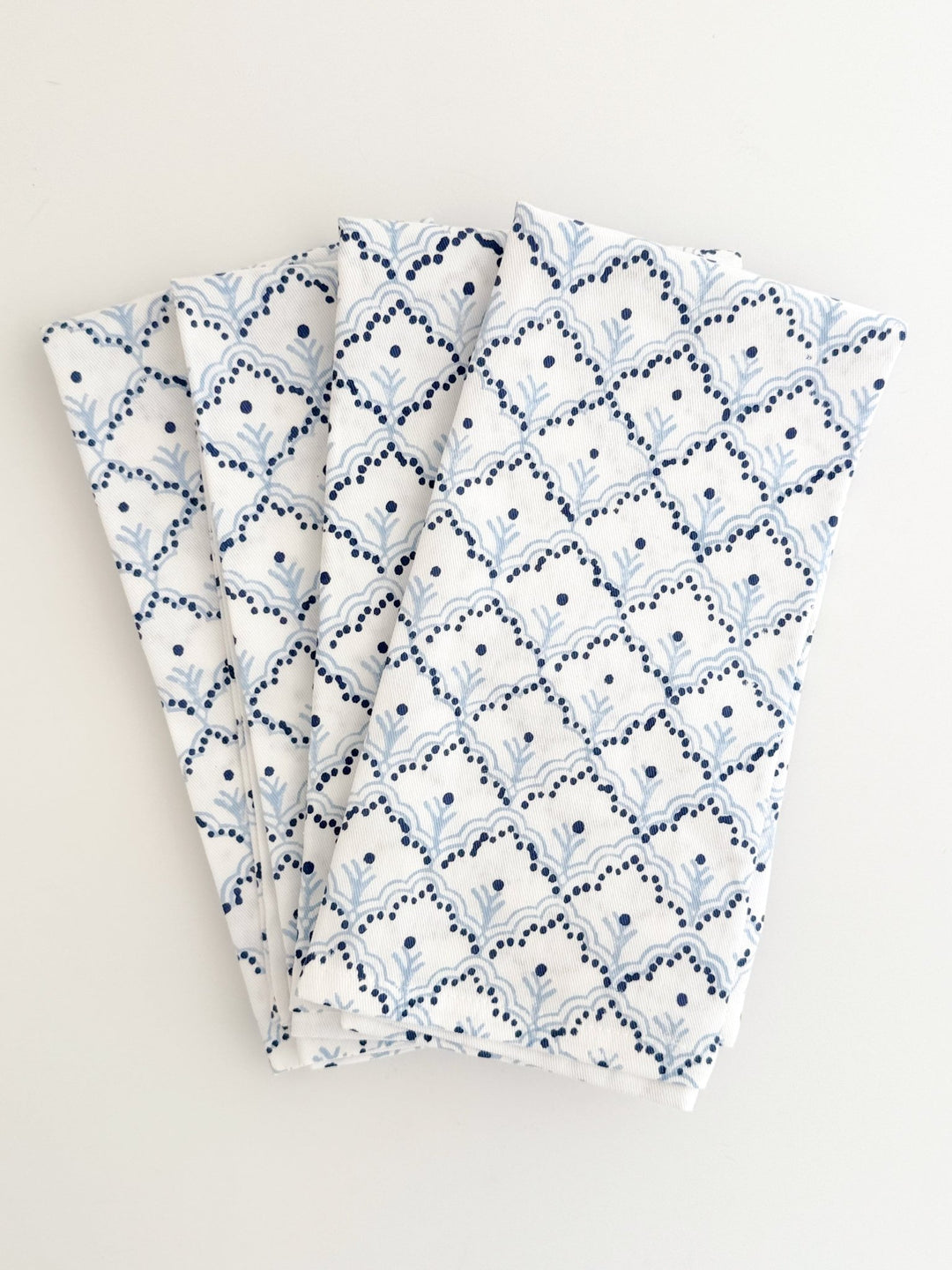 Organic Napkins (set of 4) - Jaipur, Navy &amp; Uniform Blue - The Mended Company