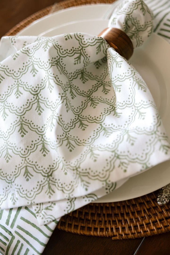 Organic Napkins (set of 4) - Jaipur, Sage - The Mended Company