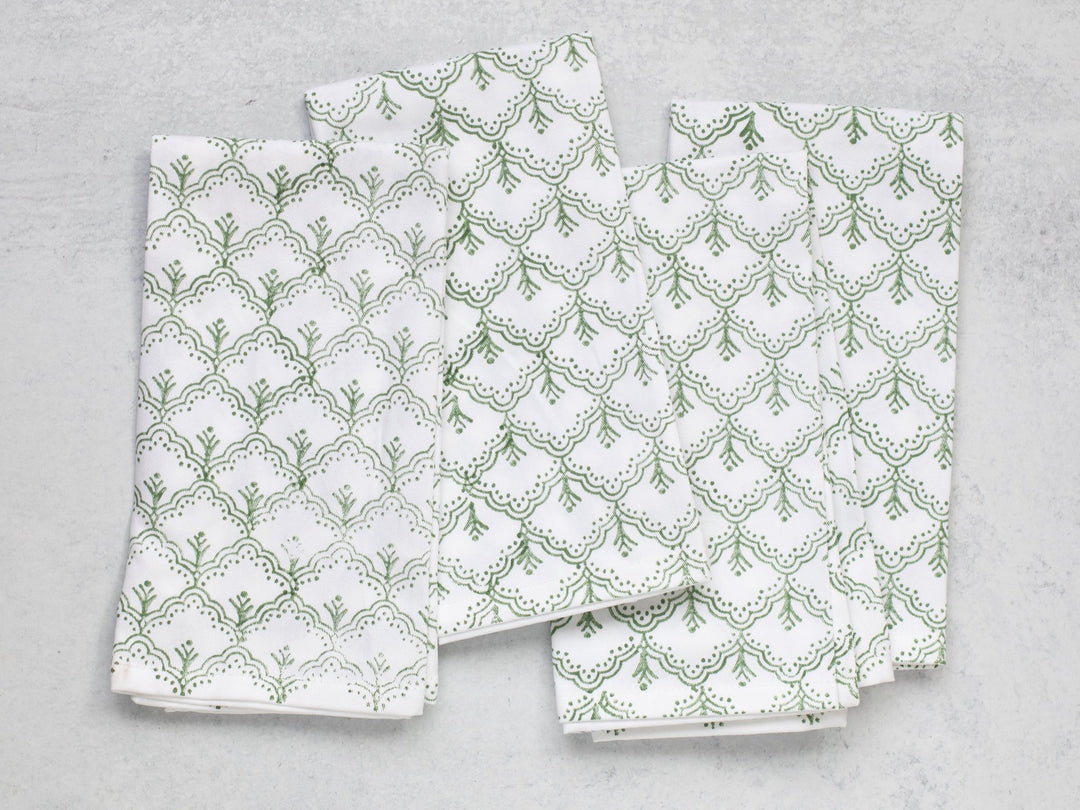 Organic Napkins (set of 4) - Jaipur, Sage - The Mended Company
