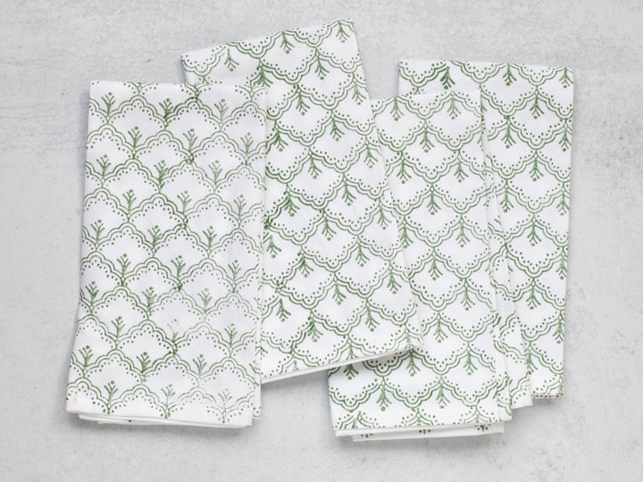 Organic Napkins (set of 4) - Jaipur, Sage - The Mended Company