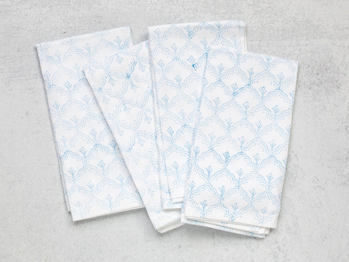 Organic Napkins (set of 4) - Jaipur, Uniform Blue - The Mended Company