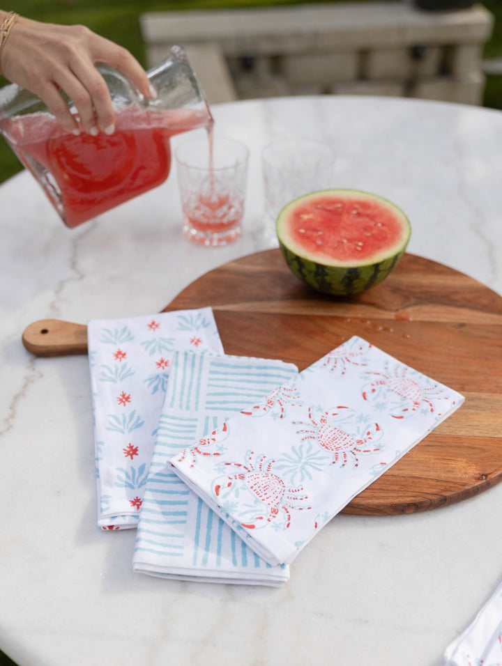 Organic Napkins (set of 4) - King Crab - Saltwater &amp; Poppy - The Mended Company