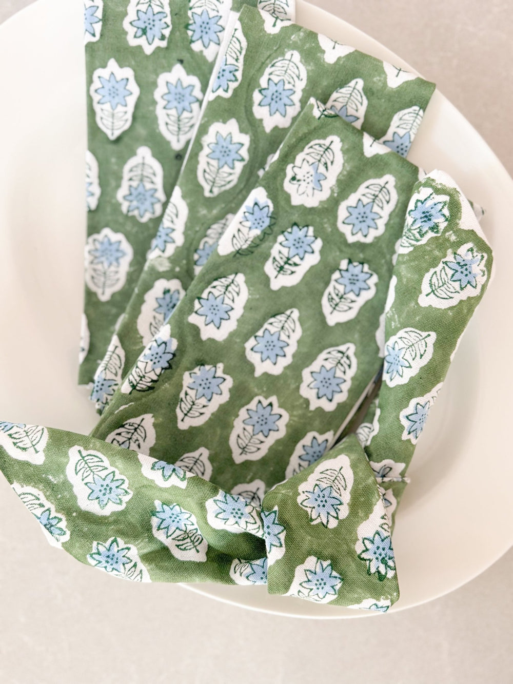 Organic Napkins (set of 4) - Lily - Sage - The Mended Company