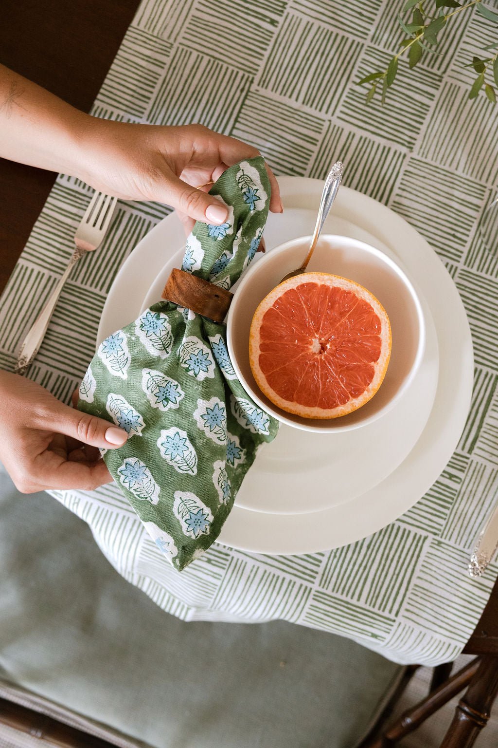 Organic Napkins (set of 4) - Lily - Sage - The Mended Company