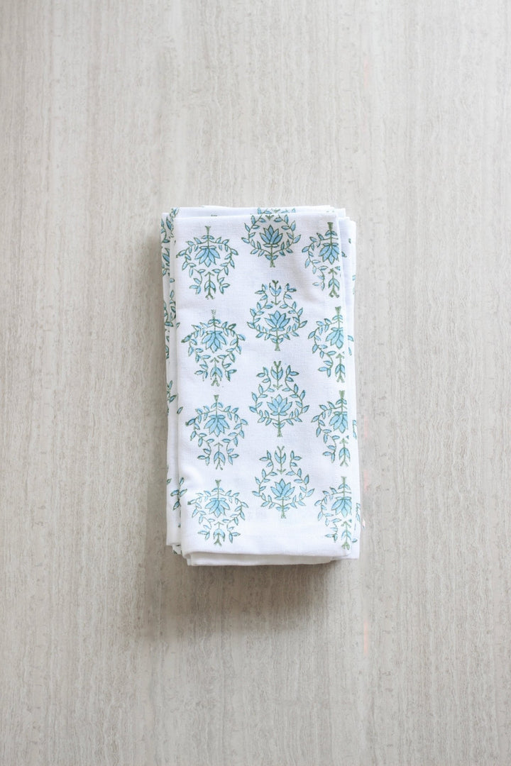 Organic Napkins (set of 4) - Lotus, Sage &amp; Uniform Blue - The Mended Company