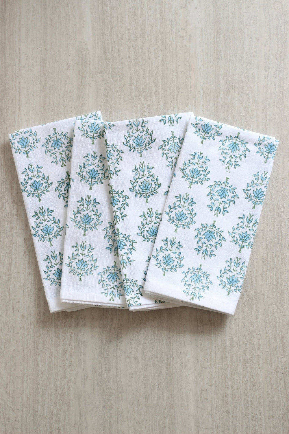 Organic Napkins (set of 4) - Lotus, Sage & Uniform Blue - The Mended Company