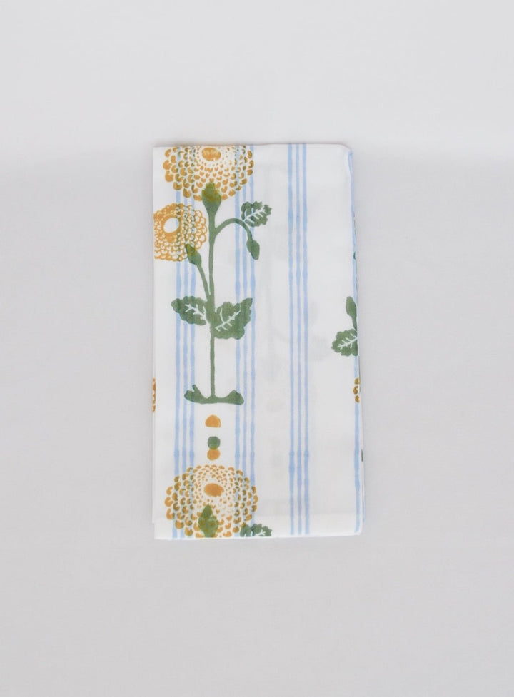 Organic Napkins (set of 4) - Marigold Stripe - Uniform Blue - The Mended Company