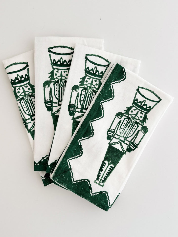 Organic Napkins (set of 4) - Nutcracker, Evergreen - The Mended Company