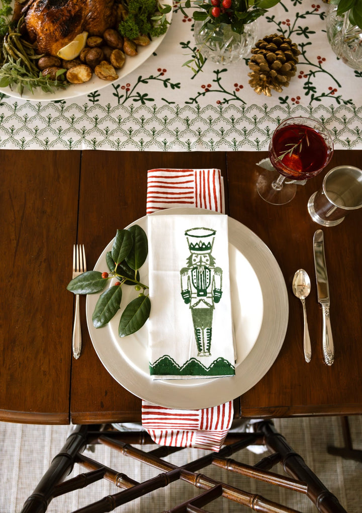 Organic Napkins (set of 4) - Nutcracker, Evergreen - The Mended Company