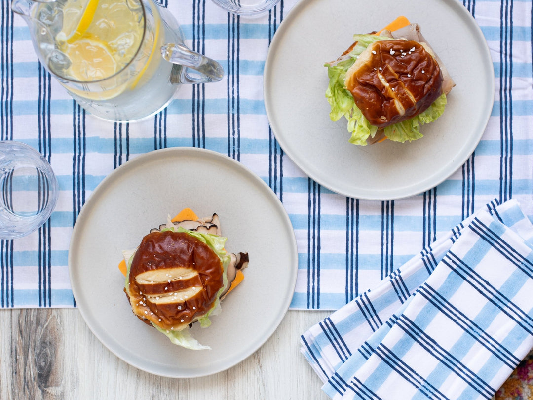 Organic Napkins (set of 4) - Plaid, Navy &amp; Uniform Blue - The Mended Company