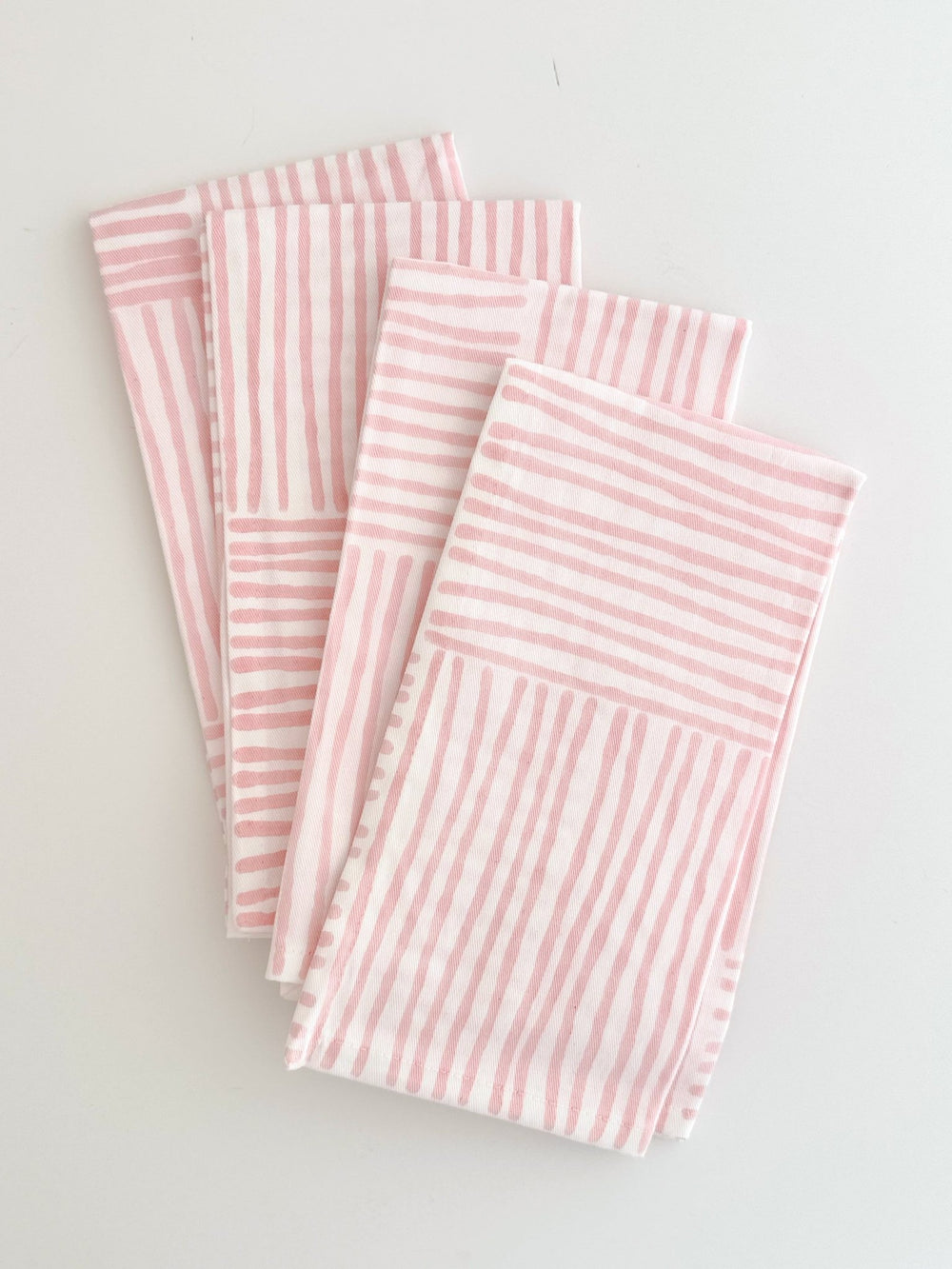 Organic Napkins (set of 4) - Stripe, Rose - The Mended Company