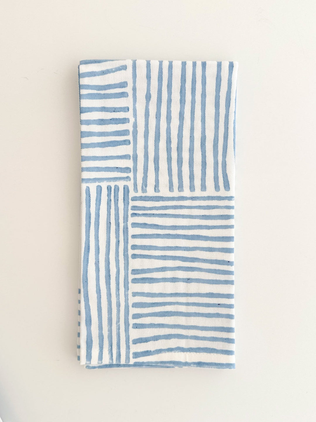 Organic Napkins (set of 4) - Stripe, Uniform Blue - The Mended Company